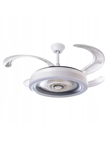 Wentylator sufitowy LED Venti z pilotem, zmienna barwa światła, biały, idealny do nowoczesnych wnętrz.