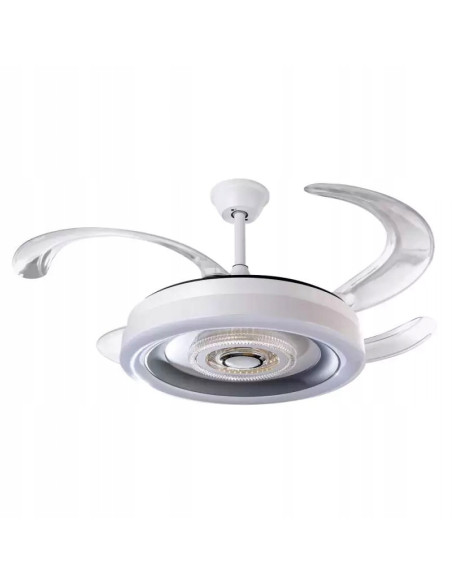 Wentylator sufitowy LED Venti z pilotem, zmienna barwa światła, biały, idealny do nowoczesnych wnętrz.