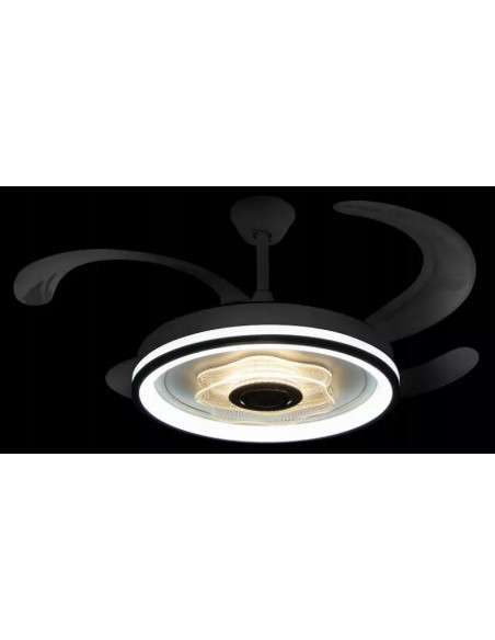 Lampa sufitowa Venti z wentylatorem i LED – nowoczesny design do sypialni, funkcjonalność i komfort użytkowania.