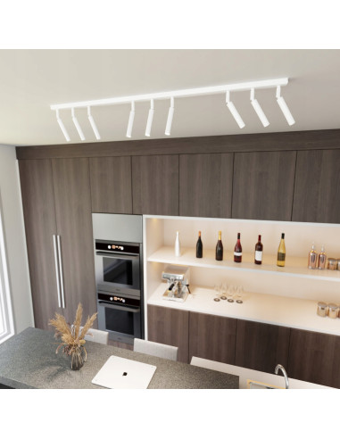 Listwa LED IVI 9-lampowa, biała, z regulacją kąta, nowoczesny design do salonu i biura