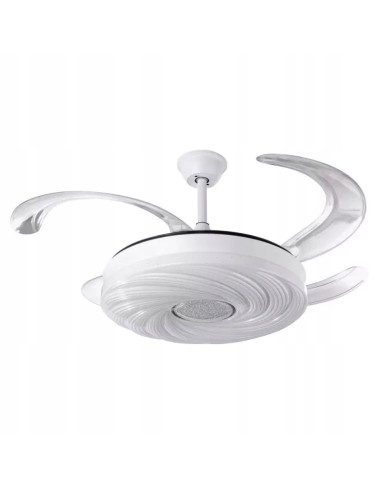 Wentylator sufitowy LED VEN z chowającymi się łopatkami, biały 50 cm - nowoczesne oświetlenie i wentylacja w jednym