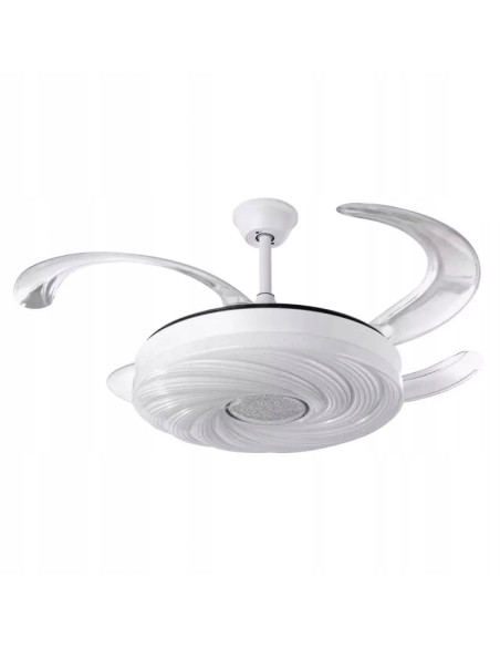 Wentylator sufitowy LED VEN z chowającymi się łopatkami, biały 50 cm - nowoczesne oświetlenie i wentylacja w jednym