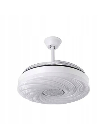 Wentylator sufitowy LED VEN z chowającymi się łopatkami, biały 50 cm - nowoczesne oświetlenie i wentylacja w jednym