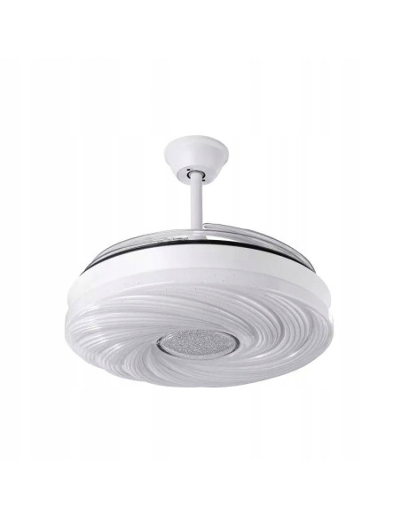 Wentylator sufitowy LED VEN z chowającymi się łopatkami, biały 50 cm - nowoczesne oświetlenie i wentylacja w jednym