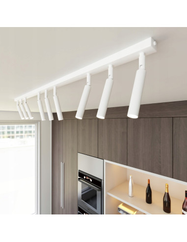 Listwa LED IVI 9-lampowa, biała, z regulacją kąta, nowoczesny design do salonu i biura