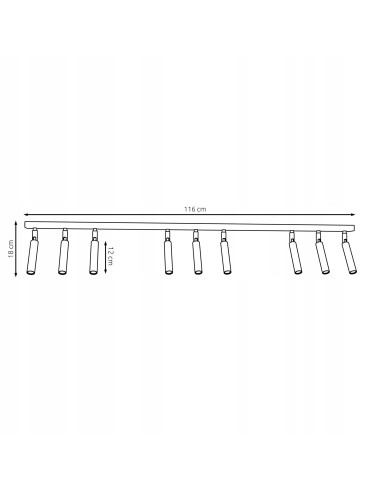 Listwa LED IVI 9-lampowa, biała, z regulacją kąta, nowoczesny design do salonu i biura