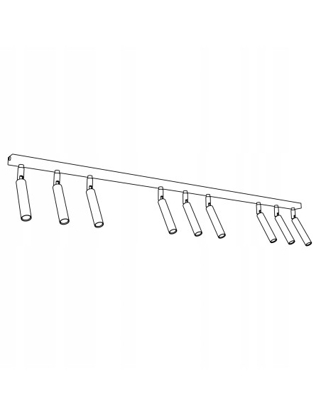 Listwa LED IVI 9-lampowa, biała, z regulacją kąta, nowoczesny design do salonu i biura