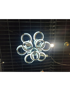 Nowoczesny plafon LED w kształcie koła - elegancka lampa sufitowa z chromu do kuchni i jadalni, 3 źródła światła VEN Venti 2