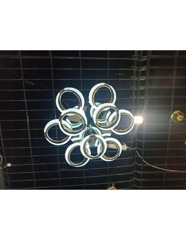 Nowoczesny plafon LED w kształcie koła - elegancka lampa sufitowa z chromu do kuchni i jadalni, 3 źródła światła VEN Venti