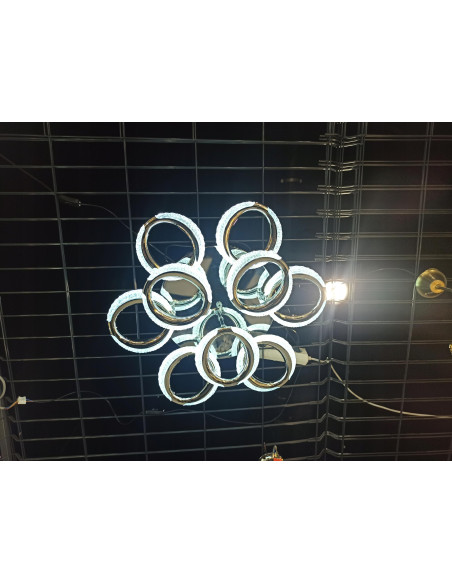 Nowoczesny plafon LED w kształcie koła - elegancka lampa sufitowa z chromu do kuchni i jadalni, 3 źródła światła VEN Venti