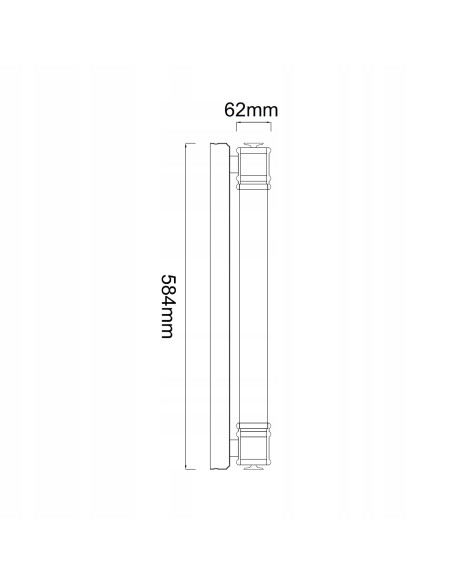 Lampa LED Omi Parette Cromo 60 - Elegancka Lampa Ścienna do Biura i Łazienki, IP44, Modernistyczny Design