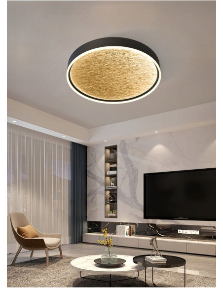 Lampa sufitowa LED BORDEAUX z elegancką złotą fakturą, 60W, 7100 LM, ściemniana - idealna do kuchni i salonu