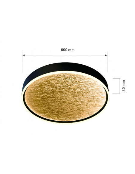 Lampa sufitowa LED BORDEAUX z elegancką złotą fakturą, 60W, 7100 LM, ściemniana - idealna do kuchni i salonu