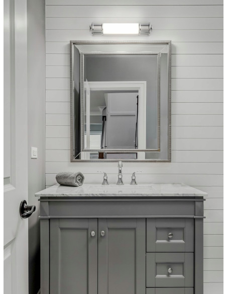 Lampka ścienna Omi Parette Cromo 30 LED – nowoczesny kinkiet do łazienki z matowym szkłem, IP44, Orlicki Design