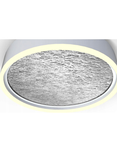 Lampa sufitowa LED BORDEAUX w srebrnym kolorze – nowoczesne oświetlenie do salonu i biura, okrągła, 37W