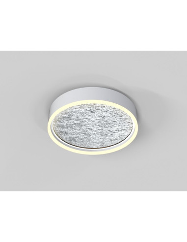 Lampa sufitowa LED BORDEAUX w srebrnym kolorze – nowoczesne oświetlenie do salonu i biura, okrągła, 37W