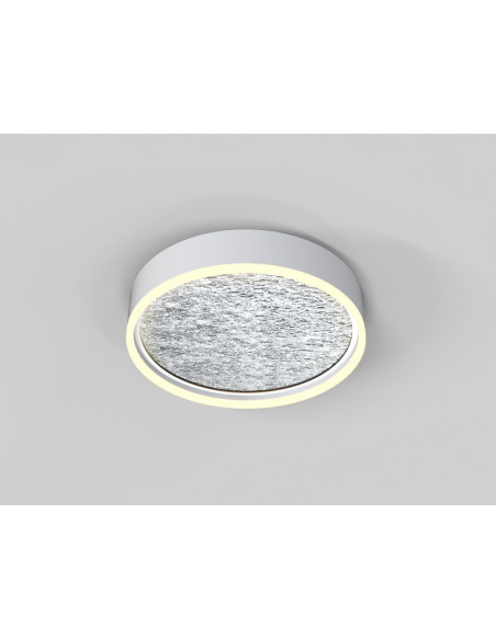 Lampa sufitowa LED BORDEAUX w srebrnym kolorze – nowoczesne oświetlenie do salonu i biura, okrągła, 37W