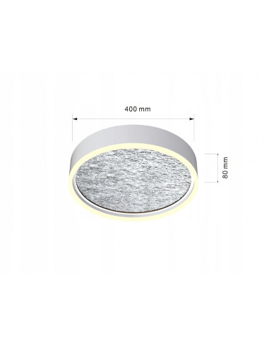 Lampa sufitowa LED BORDEAUX w srebrnym kolorze – nowoczesne oświetlenie do salonu i biura, okrągła, 37W