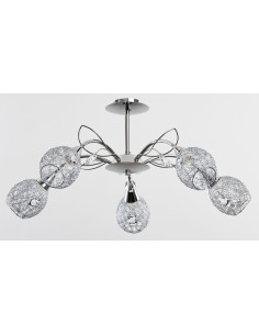 Chromowany żyrandol MARLENA z kryształami – luksusowe oświetlenie do salonu, 70 cm, elegancja i styl w każdym wnętrzu. 2