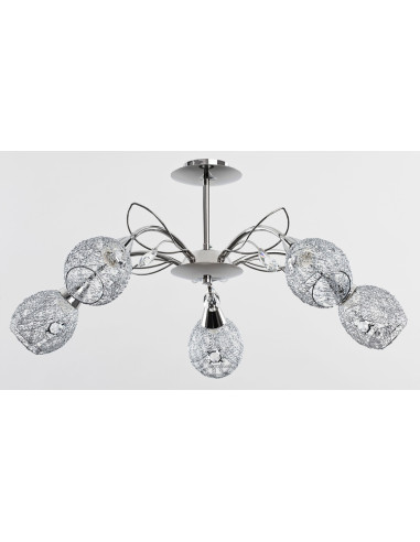 Chromowany żyrandol MARLENA z kryształami – luksusowe oświetlenie do salonu, 70 cm, elegancja i styl w każdym wnętrzu.