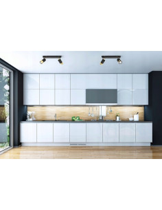 Plafon HUGO - Eleganckie oświetlenie z dwoma reflektorami w czerni i złocie do nowoczesnych wnętrz 2