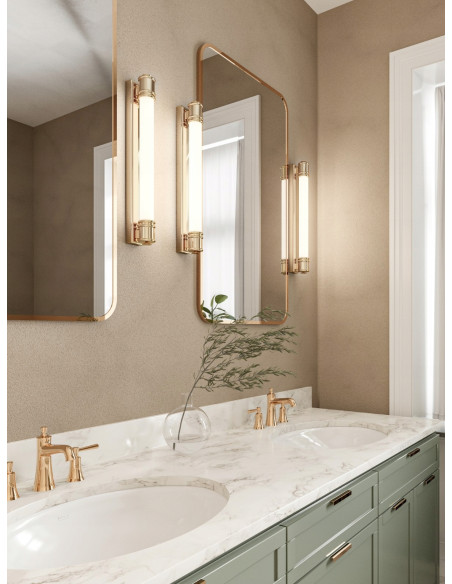 Kinkiet Omi Parette Gold 60 LED - Elegancka Lampa Łazienkowa w Stylu Glamour z Mlecznym Kloszem i Ciepłym Światłem