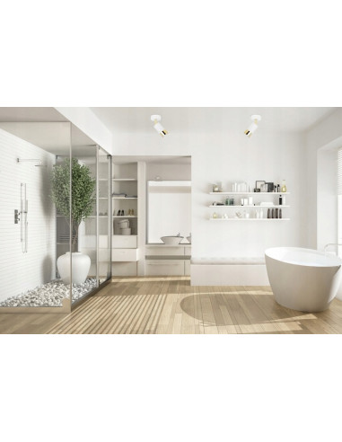 Kinkiet HUGO w białym i złotym - nowoczesne i eleganckie oświetlenie do sypialni z regulacją kierunku światła