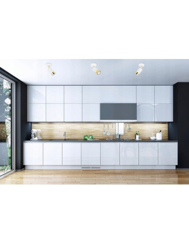 Kinkiet HUGO w białym i złotym - nowoczesne i eleganckie oświetlenie do sypialni z regulacją kierunku światła