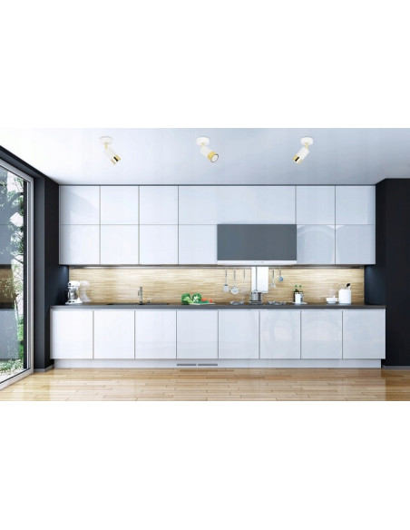 Kinkiet HUGO w białym i złotym - nowoczesne i eleganckie oświetlenie do sypialni z regulacją kierunku światła