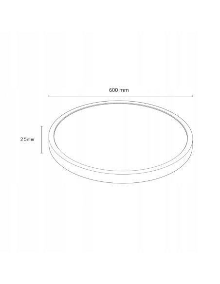 Nowoczesny plafon LED California 60 cm z regulacją barwy światła, niski profil, elegancki design do wnętrz
