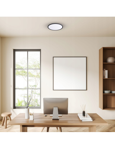 Nowoczesny Plafon LED MAQ 32W Czarny z Regulacją Barwy – Eleganckie Oświetlenie do Wnętrz i Kuchni