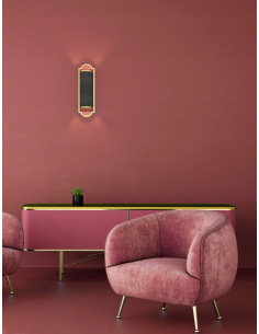 Kinkiet Hampton Libero Parette w kolorze złotym i czarnym - eleganckie oświetlenie do salonu i sypialni, 2xE14 2