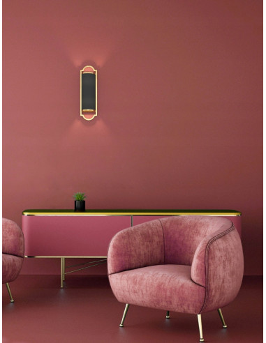 Kinkiet Hampton Libero Parette w kolorze złotym i czarnym - eleganckie oświetlenie do salonu i sypialni, 2xE14