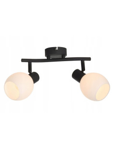 Podwójny kinkiet Cortez z regulowanymi kloszami czarno-białymi do lustra i korytarza, stylowy i nowoczesny.