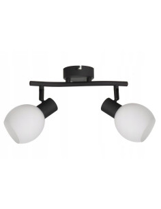 Podwójny kinkiet Cortez z regulowanymi kloszami czarno-białymi do lustra i korytarza, stylowy i nowoczesny. 2