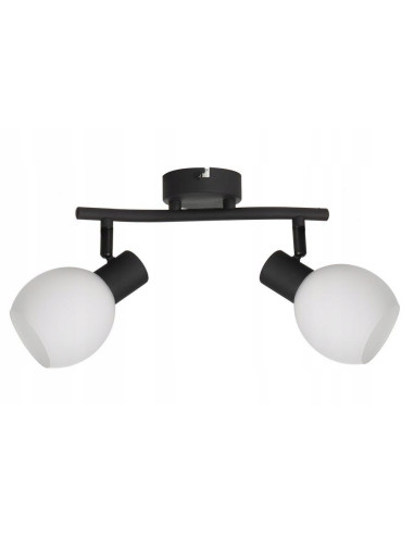 Podwójny kinkiet Cortez z regulowanymi kloszami czarno-białymi do lustra i korytarza, stylowy i nowoczesny.