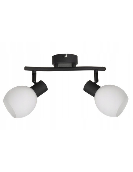 Podwójny kinkiet Cortez z regulowanymi kloszami czarno-białymi do lustra i korytarza, stylowy i nowoczesny.