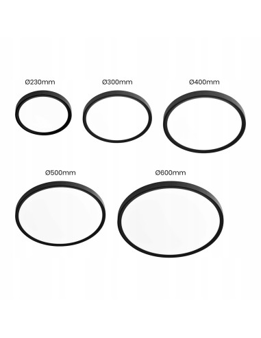 Plafon LED MAQ 50 cm czarny z regulacją barwy światła - nowoczesny i elegancki styl dla każdego wnętrza