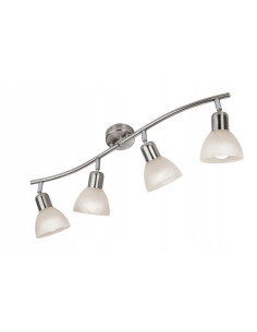 Lampa sufitowa Daytona 2 - nowoczesny reflektor 4-punktowy w srebrnym satynie z mlecznym szkłem do eleganckich wnętrz 2