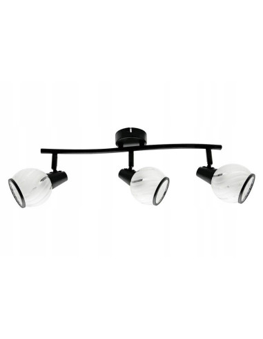 Plafon wiszący MEGAN w czerni, eleganckie oświetlenie do salonu i jadalni, 3-punktowe E14, styl nowoczesny i klasyczny