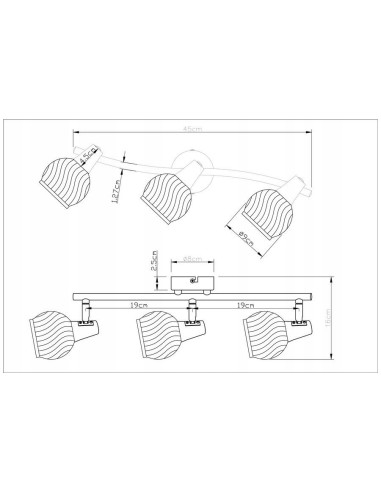 Plafon wiszący MEGAN w czerni, eleganckie oświetlenie do salonu i jadalni, 3-punktowe E14, styl nowoczesny i klasyczny
