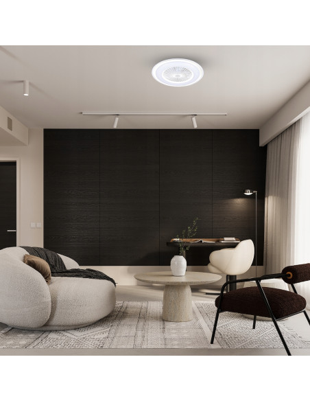 Lampa sufitowa z wentylatorem ZEPHYR 48W LED z pilotem - regulowane oświetlenie i nawiew do sypialni i biura