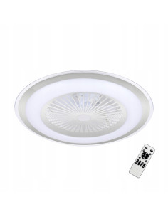 Lampa sufitowa z wentylatorem LED ZEPHYR SILVER 48W z pilotem – nowoczesne oświetlenie do salonu i sypialni