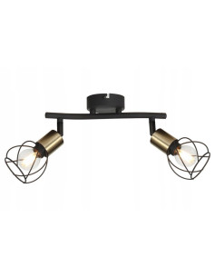 Reflektor sufitowy Mahavi z drucianymi kloszami w czarno-złotej kolorystyce – Industrialny styl do nowoczesnych wnętrz