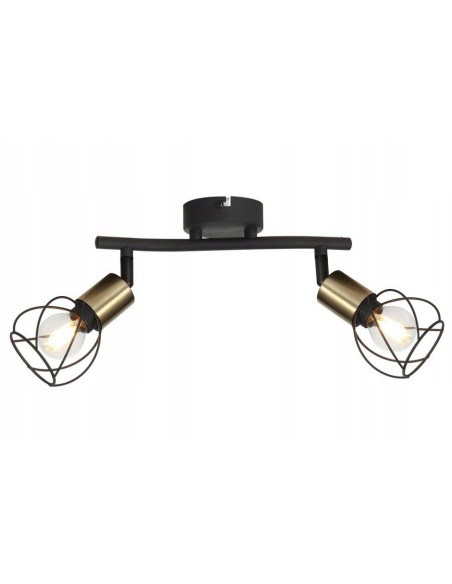 Reflektor sufitowy Mahavi z drucianymi kloszami w czarno-złotej kolorystyce – Industrialny styl do nowoczesnych wnętrz