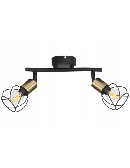 Reflektor sufitowy Mahavi z drucianymi kloszami w czarno-złotej kolorystyce – Industrialny styl do nowoczesnych wnętrz