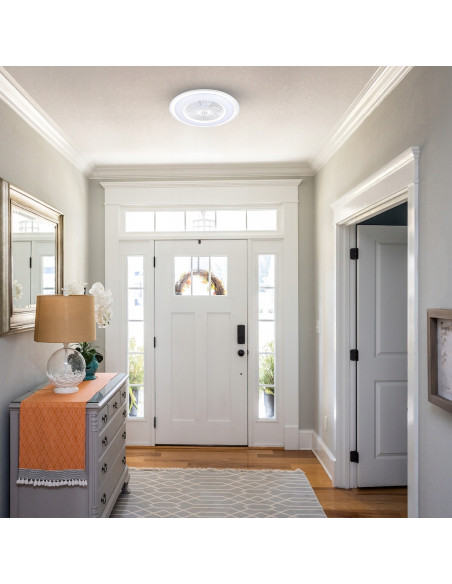 Lampa sufitowa z wentylatorem LED ZEPHYR SILVER 48W z pilotem – nowoczesne oświetlenie do salonu i sypialni