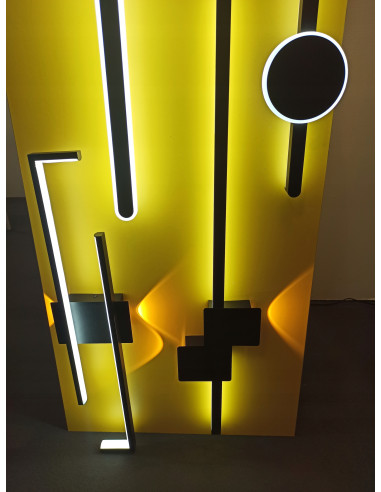 Kinkiet LED Venti VEN 80cm czarno-złoty, designerski z regulacją barwy światła do sypialni, energooszczędny