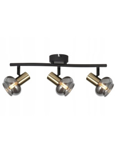 Lampa sufitowa Lauree z regulowanymi reflektorami - elegancka czarno-złota lampa do korytarza i jadalni