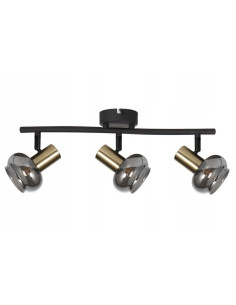 Lampa sufitowa Lauree z regulowanymi reflektorami - elegancka czarno-złota lampa do korytarza i jadalni 2